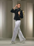 Image left courtesy of Matalan Women, Spring Summer 2006 of Gold button jacket �28, Linen tie waist trouser �14,  Metallic clasp bag �12.